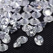 Diamond Shape Grade AAA Cubic Zirconia Cabochons, Faceted, Clear, 1.1mm(ZIRC-J013-01-1.1mm)
