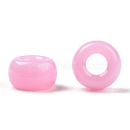 Opaque Acrylic Beads, Rondelle, Pearl Pink, 7x4mm, Hole: 3mm, about 4545pcs/500g(KY-T025-03-F06)