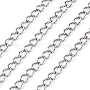 3.28 Feet 304 Stainless Steel Curb Chains, Unwelded, Stainless Steel Color, 5x3.8x0.8mm(X-CHS-Q001-22)