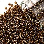 TOHO Round Seed Beads, Japanese Seed Beads, (34) Silver Lined Smoky Topaz, 11/0, 2.2mm, Hole: 0.8mm, about 1103pcs/10g(X-SEED-TR11-0034)