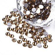 Glass Rhinestone Flat Back Cabochons, Back Plated, Faceted, Half Round, Light Smoked Topaz, SS6, 1.9~2x1mm, about 1440pcs/bag(RGLA-S002-06SS-31)