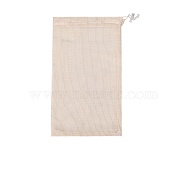 Rectangle Cotton Storage Pouches, Drawstring Bags with Plastic Cord Ends, Antique White, 41x28cm(HOUS-PW0002-01K)