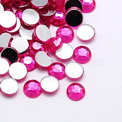 Imitation Taiwan Acrylic Rhinestone Cabochons, Faceted, Half Round, Camellia, 4x1.5mm, about 10000pcs/bag(GACR-A002-4mm-02)