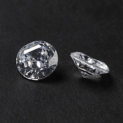 Cubic Zirconia Cabochons, Grade A, Faceted, Diamond, Clear, 7x4mm(ZIRC-M002-7mm-007)