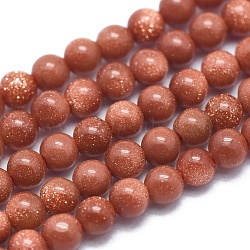Synthetic Goldstone Beads Strands, Round, 2mm, Hole: 0.5mm, about 195pcs/strand, 15.35 inch(39cm)(G-A177-04-11)