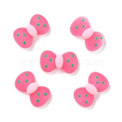 Translucent Frosted Resin Cabochons, Imitation Jelly, Bowknot, Hot Pink, 13x22x6mm(CRES-A049-04D)