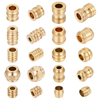 Unicraftale 10Pcs 10 Style 304 Stainless Steel Beads, Large Hole Beads, Column, Golden, 8~12x8~13mm, Hole: 4~6mm, 1pc/style