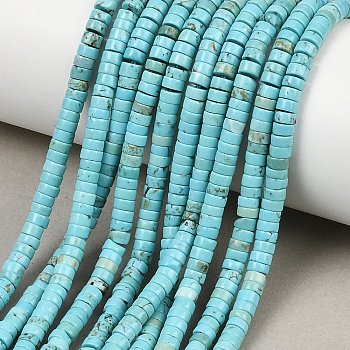 Natural Turquoise Beads Strands, Disc, Heishi Beads, 4x2mm, Hole: 1mm, about 168pcs/strand, 14.96''(38cm)