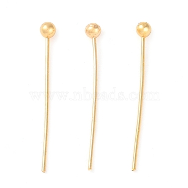 1.8cm Real 18K Gold Plated Brass Ball Head Pins