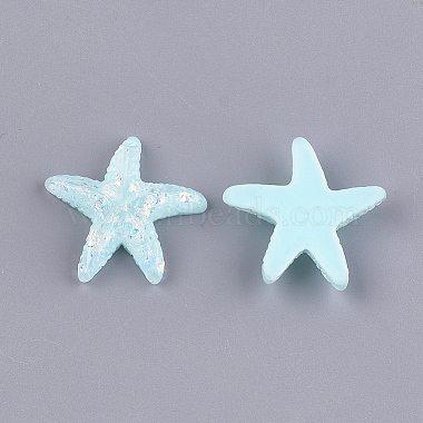 Light Cyan Starfish Resin Cabochons