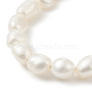 Natural Baroque Pearl Beaded Necklace & Bracelet with 304 Stainless Steel Paperclip Chains(SJEW-JS01262)-7