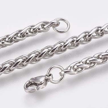 304 Stainless Steel Wheat Chain Bracelets(BJEW-P235-11P)-3