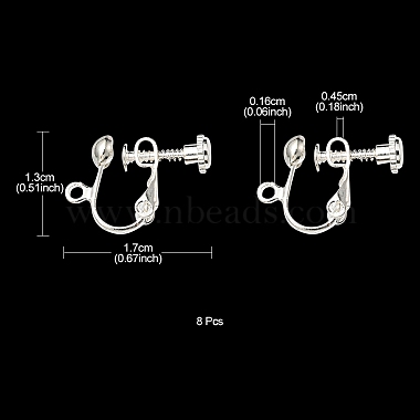 Rack Plated Brass Screw Clip-on Earring Findings(KK-YW0001-10S)-3