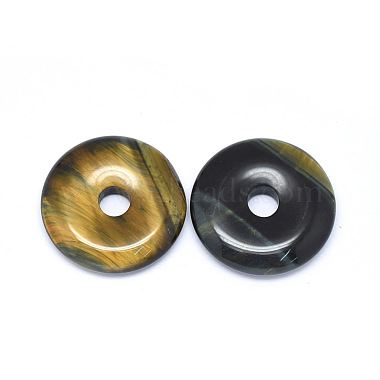 Natural Yellow Blue Tiger Eye(Dyed & Heated) Pendants(G-P415-22E)-2