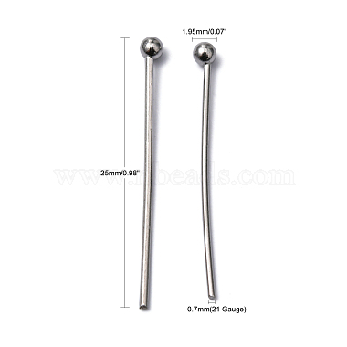 304 Stainless Steel Ball Head Pins(X-STAS-M010-25mm-01)-5