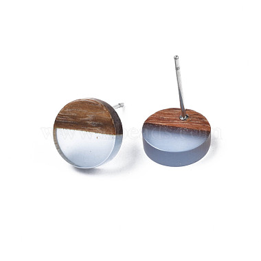 Transparent Resin & Walnut Wood Stud Earrings(EJEW-N017-008-A01)-3