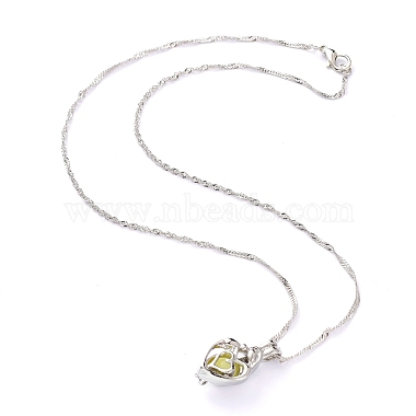 Ожерелья с подвесками в форме сердца из светящегося сплава(NJEW-F284-07B)-3