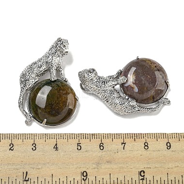 Pendentifs demi-ronds en agate indienne naturelle(G-F766-06AS-01)-3