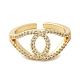 Brass Micro Pave Cubic Zirconia Cuff Rings for Women(RJEW-P129-05G)-3