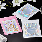 30Pcs 2 Colors Rectangle Holographic Zip Top Plastic Laser Bags, with Clear Window, Resealable Bags, Mixed Color, 15x10.5x0.02cm, 15pcs/color(OPP-LP0001-04)