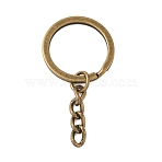 Iron Split Key Rings, with Chains, Antique Bronze, 48mm(IFIN-H065-01AB)