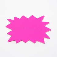 Fluorescence Explosive Shape Blank Signs Sales Price Label Tags, for Retail Store Commerce Favors Display, Fuchsia, 17x13x0.03cm, 10pcs/bag(AJEW-WH0239-21A)