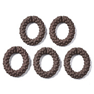 Spray Painted CCB Plastic Linking Rings,  Quick Link Connectors, Oval Ring, Rosy Brown, 44x38x8.5mm, Inner Diameter: 20.5x26mm(CCB-Q091-011C)