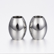 304 Stainless Steel Spacer Beads, Barrel, Stainless Steel Color, 10x8mm, Hole: 4mm(X-STAS-H376-57)