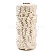 Cotton String Threads, Macrame Cord, Decorative String Threads, for DIY Crafts, Gift Wrapping and Jewelry Making, Light Yellow, 3mm, about 109.36 Yards(100m)/Roll.(OCOR-T001-02-23)