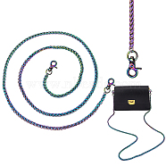 WADORN 1Pc Zinc Alloy Wheat Chain Bag Handle, with Swivel Clasp, Rainbow Color, 117.2x0.6cm(FIND-WR0008-78D)