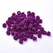 Polyester Weave Beads, Round, Dark Violet, 6x5mm, Hole: 4mm, about 200pcs/bag(WOVE-N002-66)