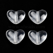 Transparent Acrylic Beads, Heart, White, 11x14x6mm, Hole: 2mm, about 833pcs/500g(OACR-P018-03)