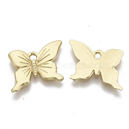 Alloy Pendants, Butterfly, Light Gold, 15x18x2mm, Hole: 1.6mm(PALLOY-S132-022)