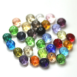 K9 Glass, Imitation Austrian Crystal Beads, Grade AAA, Faceted, Rondelle, Mixed Color, 8x5.5mm, Hole: 0.9~1mm(SWAR-F068-6x8mm-M)