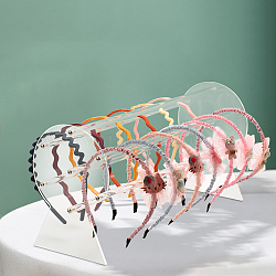 Acrylic Headband Organizers Display Stand, with 7 pcs Coloums, Clear, 30x1.3x20cm(OHAR-PW0001-134A)