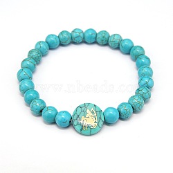 Minimalist European Style Constellation Synthetic Turquoise Beaded Stretch Bracelets for Women, Sagittarius(XC6059-7)