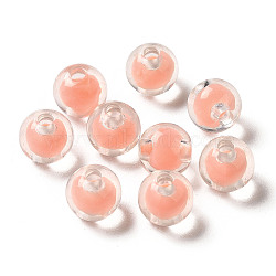 Transparent Acrylic Beads, Bead in Bead, Round, Light Salmon, 7.5x7mm, Hole: 2mm, about: 2083pcs/500g(OACR-Z006-02B)