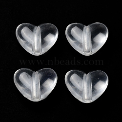 Transparent Acrylic Beads, Heart, White, 11x14x6mm, Hole: 2mm, about 833pcs/500g(OACR-P018-03)