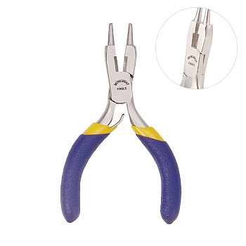 Carbon Steel Round Nose Pliers, Wire Cutter, Hand Tools, Ferronickel, Midnight Blue, Stainless Steel Color, 8.2x4.4x0.8cm