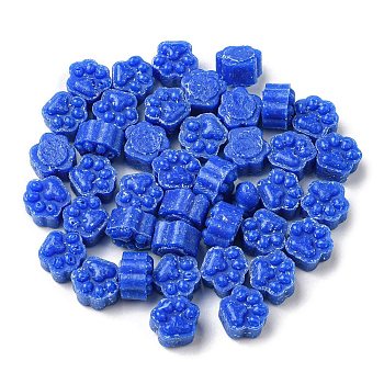 Paw Print Sealing Wax Particles, for Retro Seal Stamp, Medium Blue, 9.5x8.5x6mm
