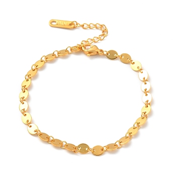 304 Stainless Steel Oval Link Chains Bracelet for Men Women, Golden, 6-3/8 inch(16.2cm)