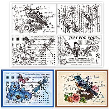 PVC Stamps, for DIY Scrapbooking, Photo Album Decorative, Cards Making, Stamp Sheets, Film Frame, Bird, 21x14.8x0.3cm