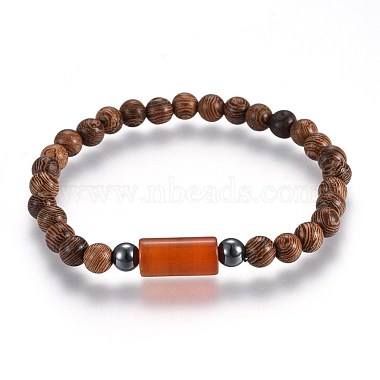 Wood Beads Stretch Bracelets(BJEW-JB03972-M)-2