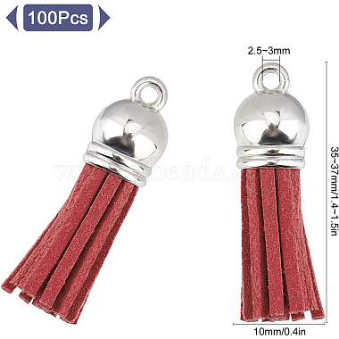 sunnyclue 100pcs décorations pendentif pompon en faux suède(FIND-SC0002-29A)-2