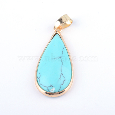 Teardrop Natural & Synthetic Mixed Stone Pendants(G-Q449-27)-2