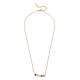 Colorful Enamel Smile Face Pendant Necklace with 201 Stainless Steel Cable Chains(NJEW-D055-05G)-3