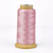 Polyester Thread, for Custom Woven Jewelry Making, Pink, 1mm, about 230m/roll(NWIR-K023-1mm-05)