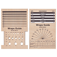 1 Set Rectangle Wooden Wooden Knitting Needle Gauge & Yarn Wrap Guide Board, Wheat, 150x100x5mm, 2pcs/set(DIY-BC0006-96)
