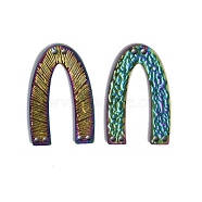Ion Plating(IP) 304 Stainless Steel Pendants, Arch Charm, Rainbow Color, 29x18x1mm, Hole: 1.2mm(STAS-I694-20MC)