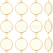 30Pcs 304 Stainless Steel Cabochon Connector Settings, Plain Edge Bezel Cups, Flat Round, Real 18K Gold Plated, Tray: 20mm, 31.5x22x2mm, Hole: 2.4~3mm(STAS-BBC0004-67C-G)